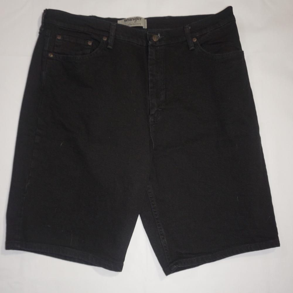 Wrangler 38 Black Denim Shorts Authentics Five Pocket Classic